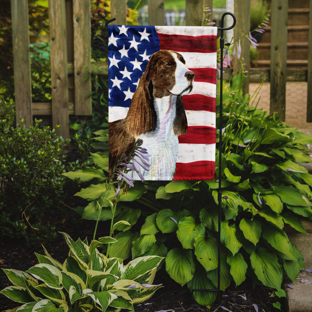 USA American Flag with Springer Spaniel Flag Garden Size.