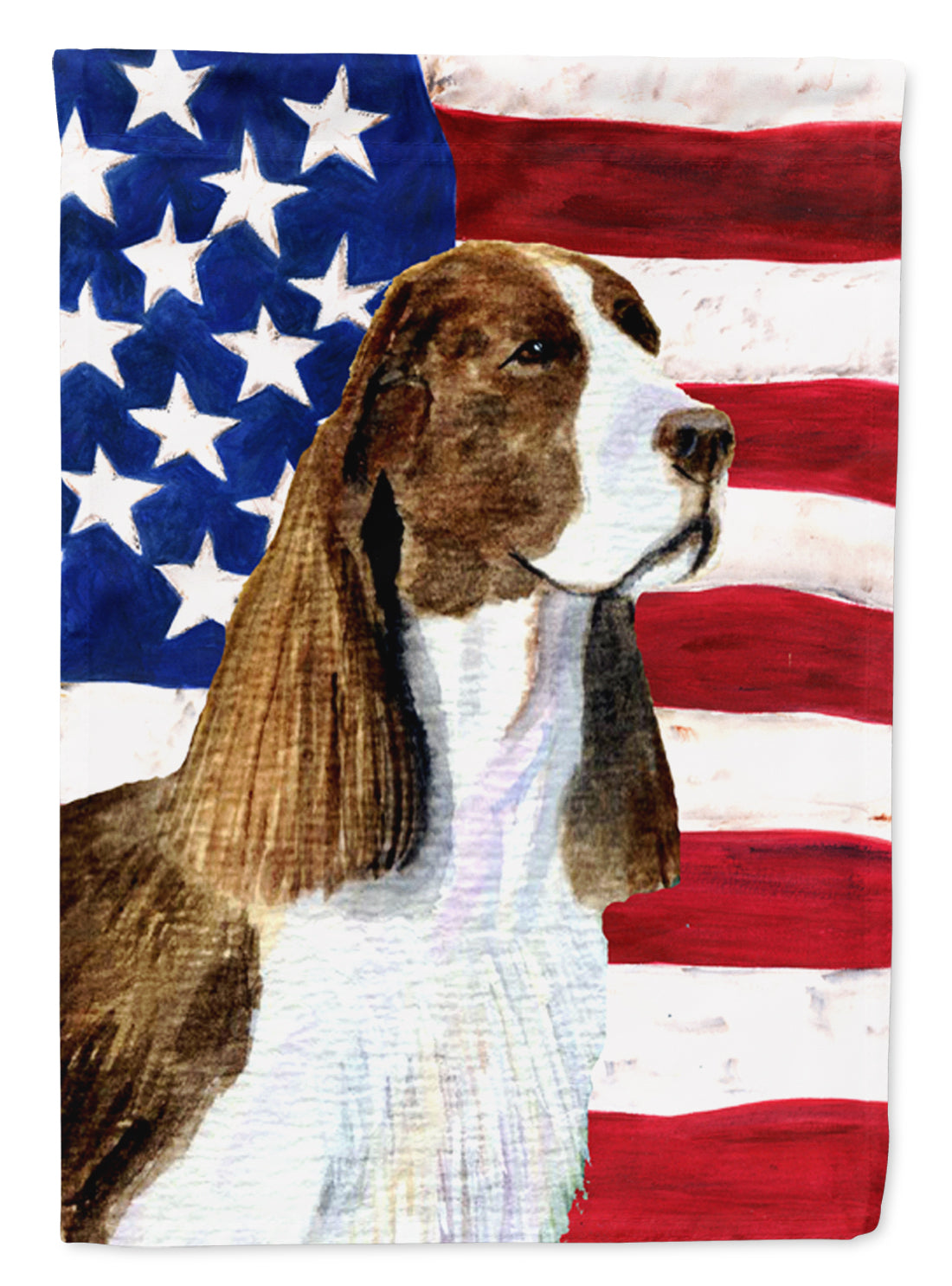 USA American Flag with Springer Spaniel Flag Garden Size.