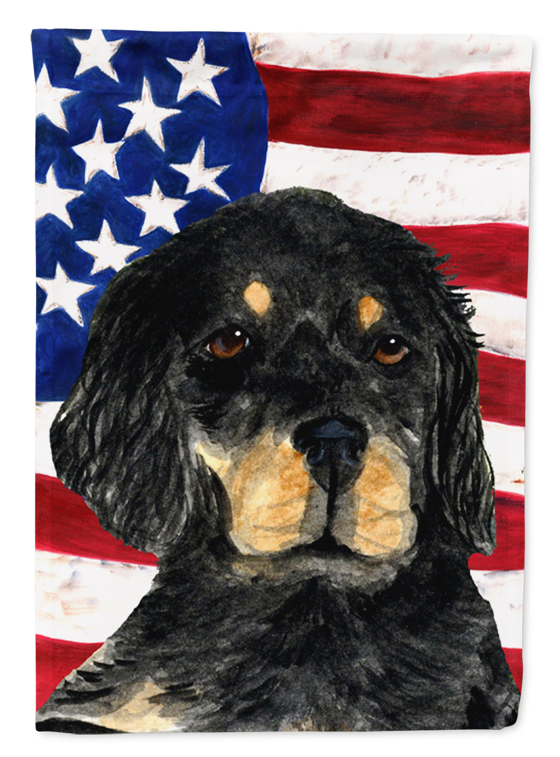 USA American Flag with Gordon Setter Flag Garden Size.