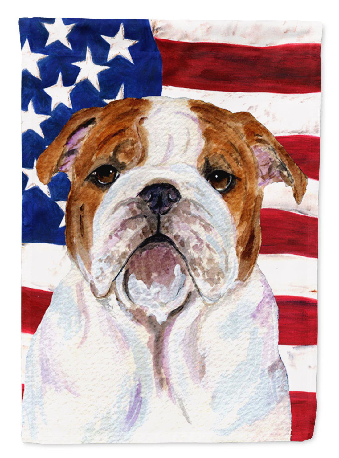 USA American Flag with Bulldog English Flag Garden Size.