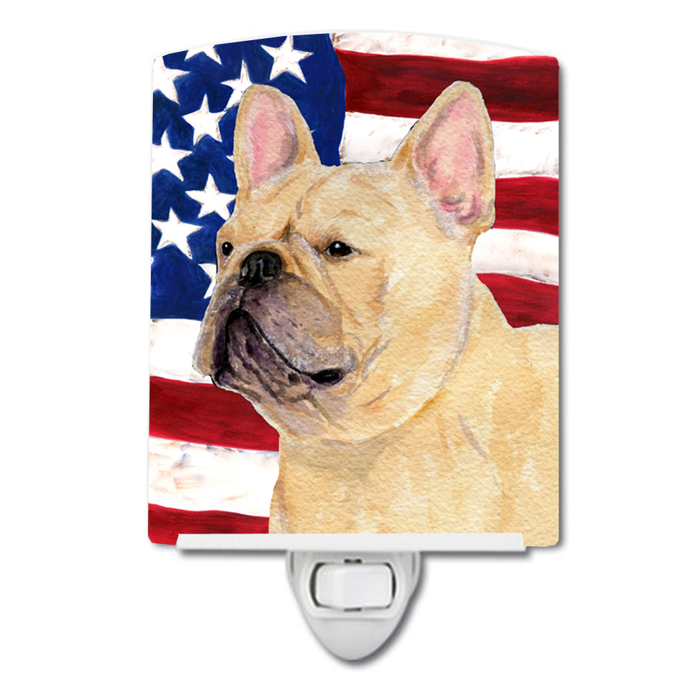 USA American Flag with French Bulldog Ceramic Night Light SS4047CNL - the-store.com