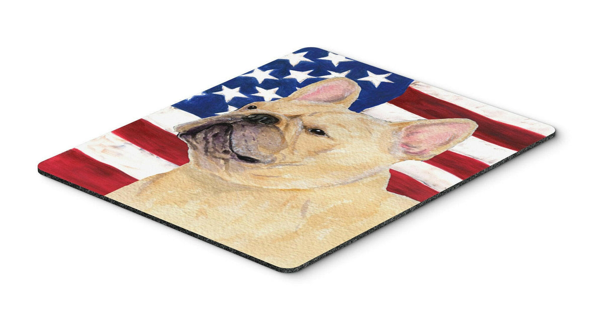 USA American Flag with French Bulldog Mouse Pad, Hot Pad or Trivet by Caroline&#39;s Treasures