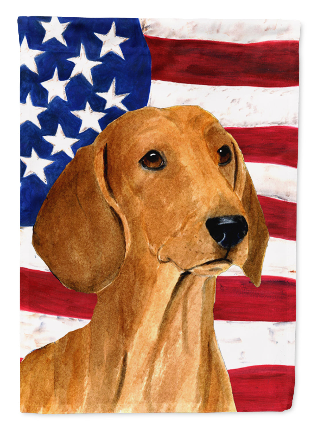 USA American Flag with Dachshund Flag Canvas House Size  the-store.com.