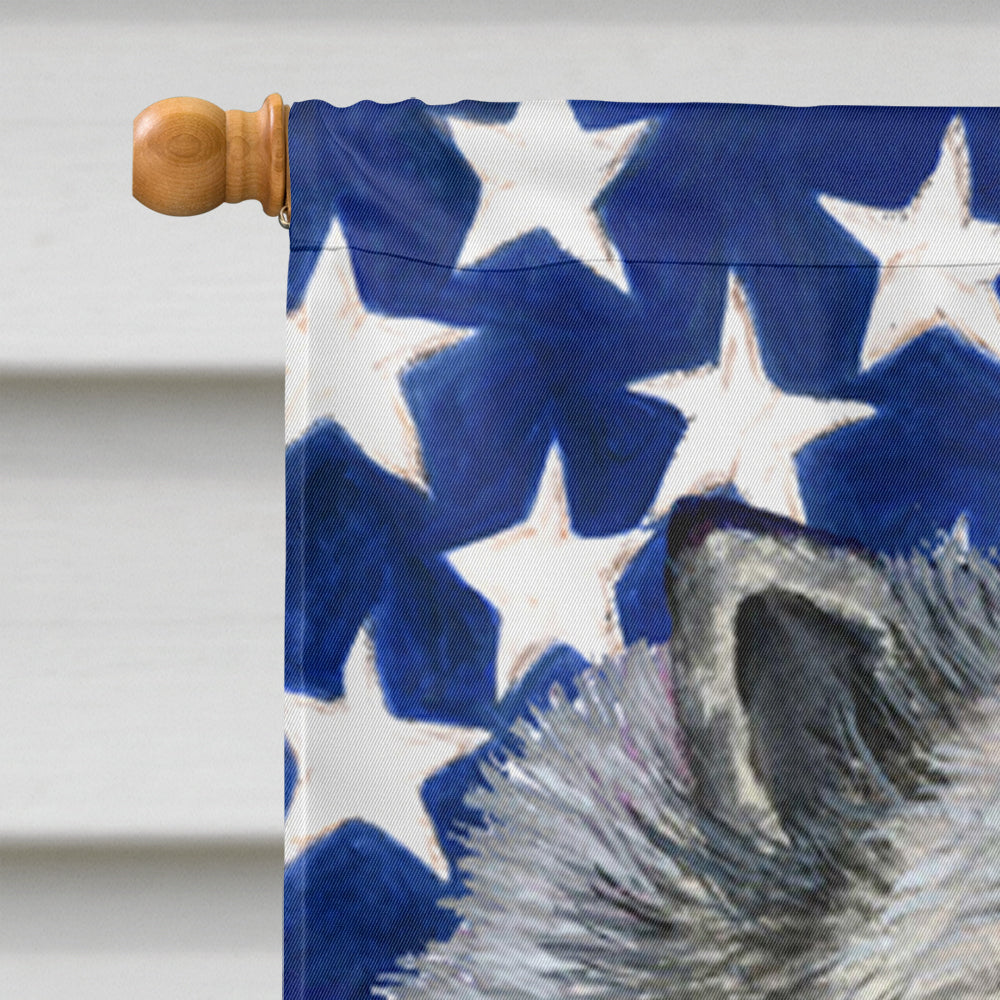 USA American Flag with Keeshond Flag Canvas House Size  the-store.com.