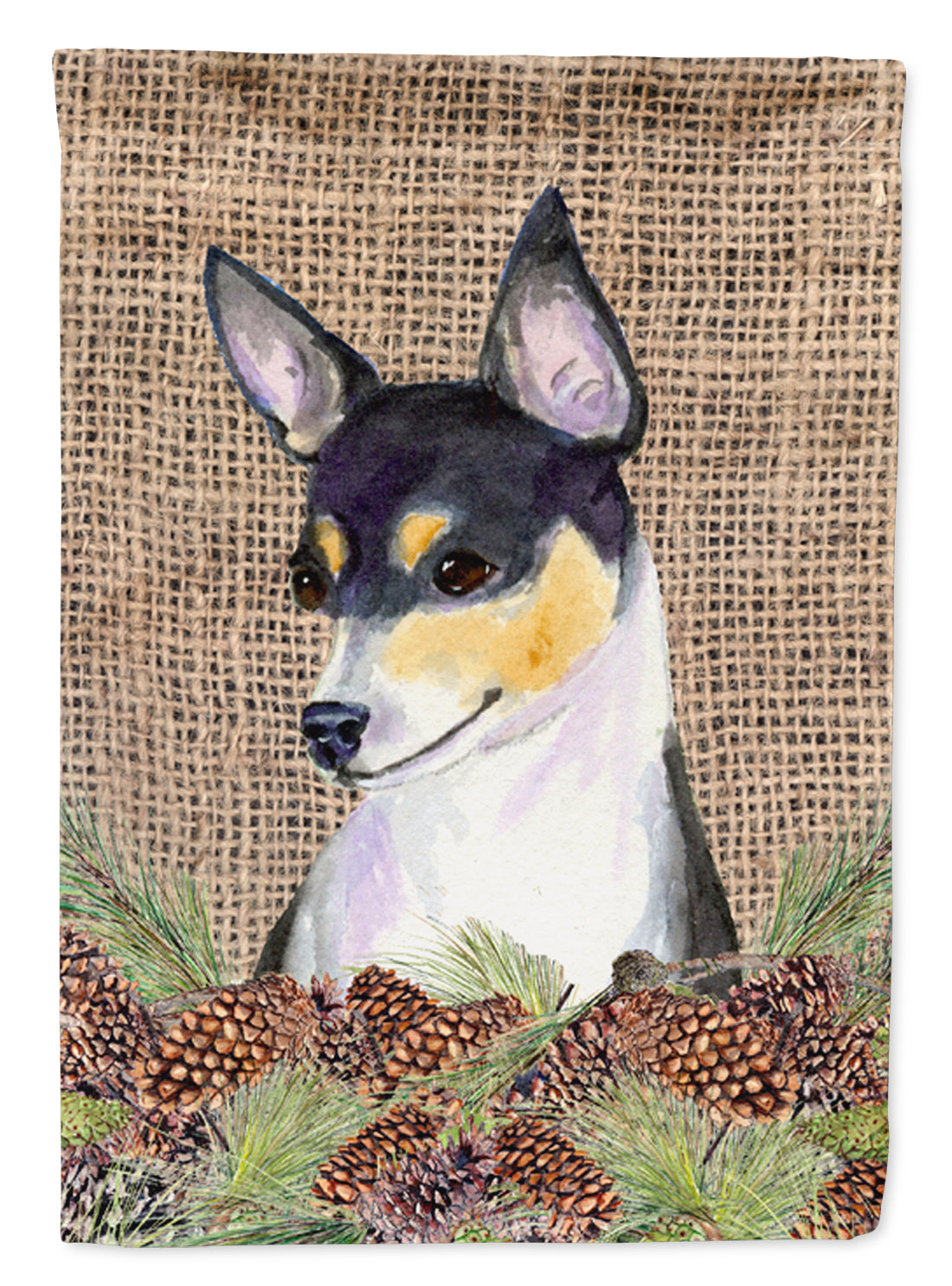 Fox Terrier Flag Canvas House Size  the-store.com.