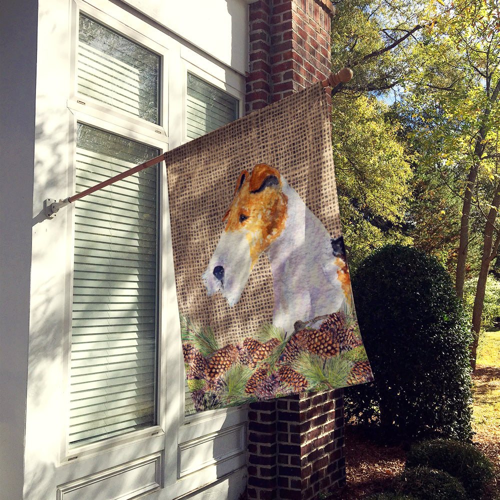 Fox Terrier Flag Canvas House Size  the-store.com.