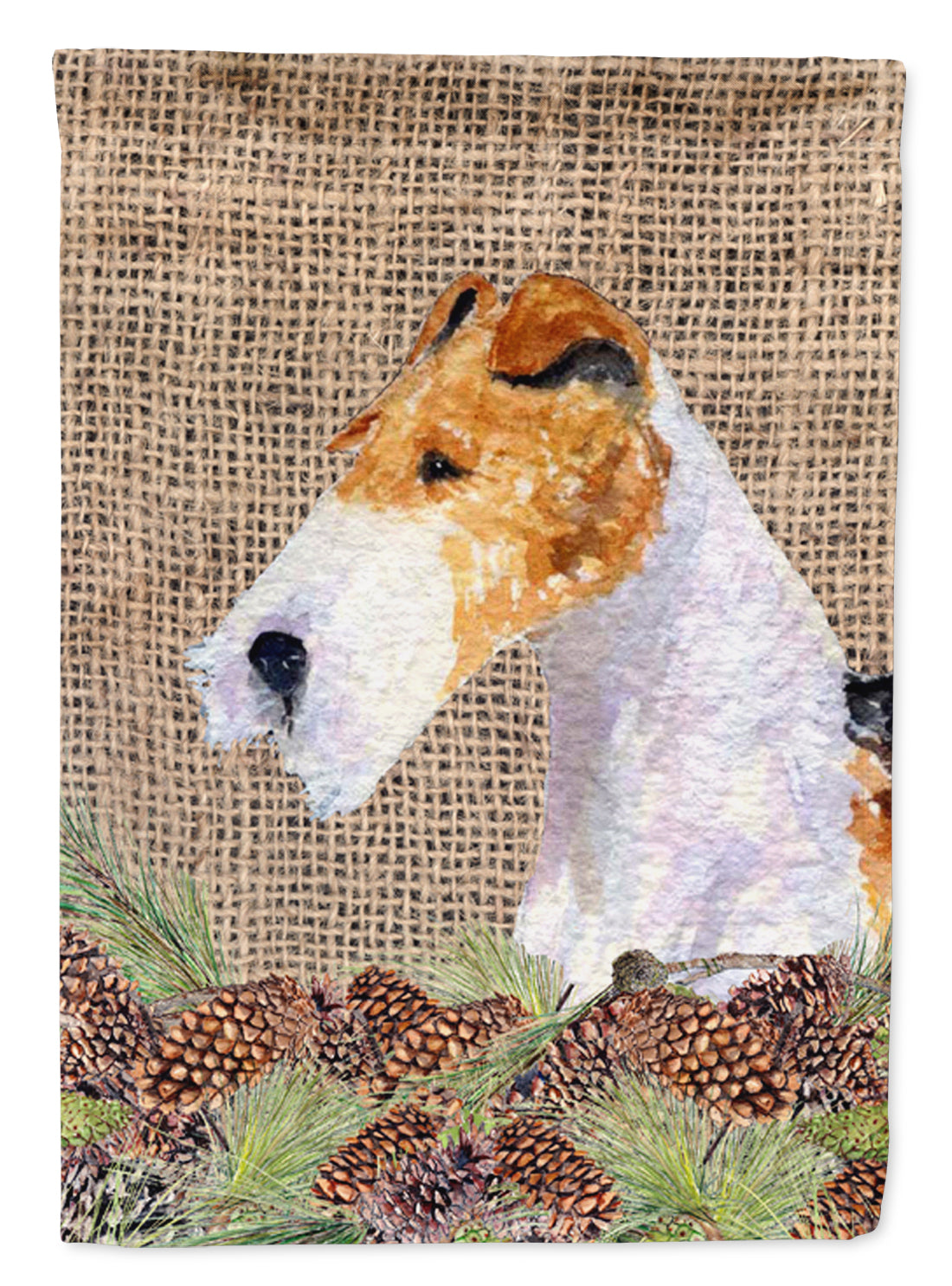 Fox Terrier Flag Canvas House Size  the-store.com.