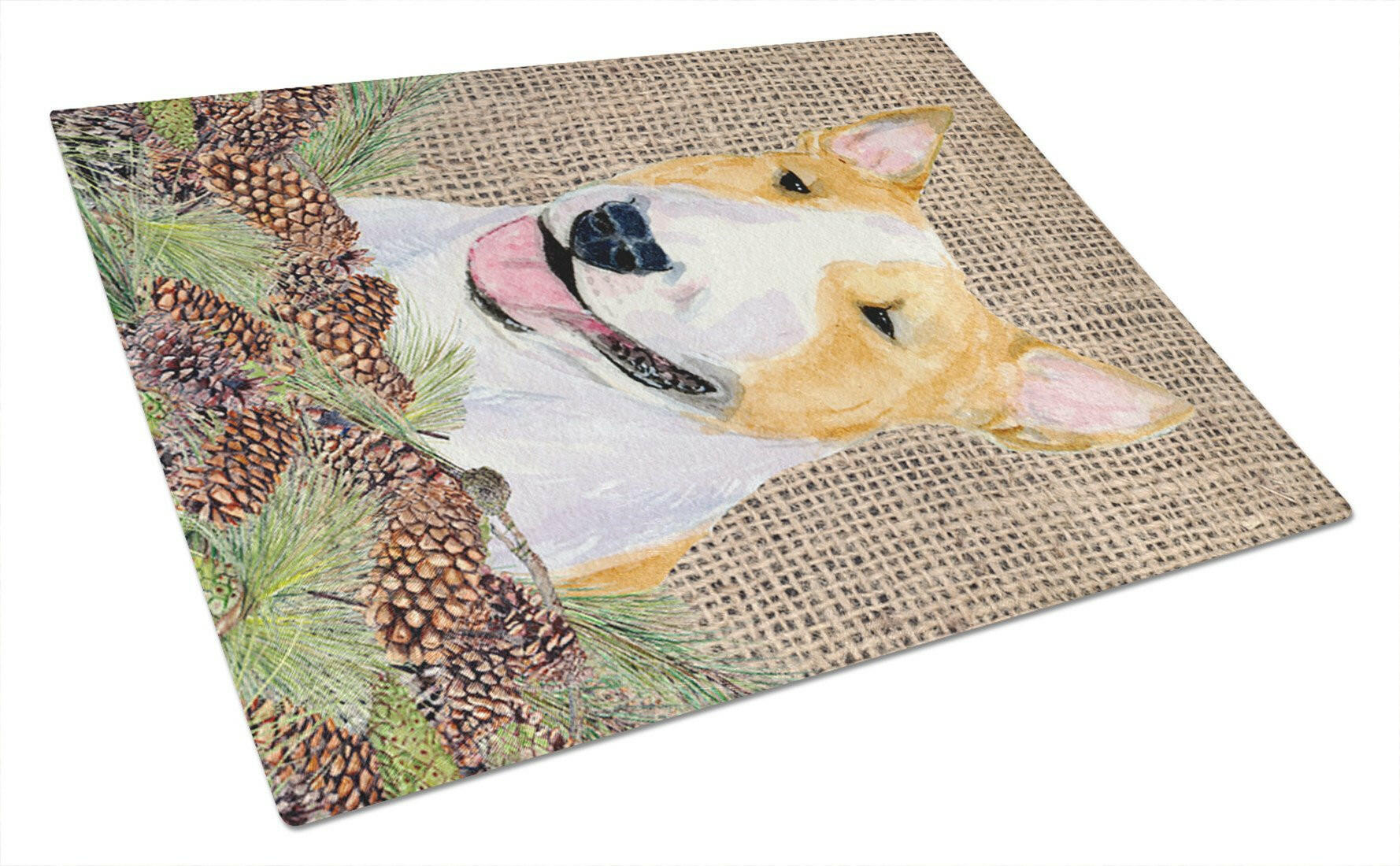 Bull Terrier Glass Cutting Board Large by Caroline's Treasures