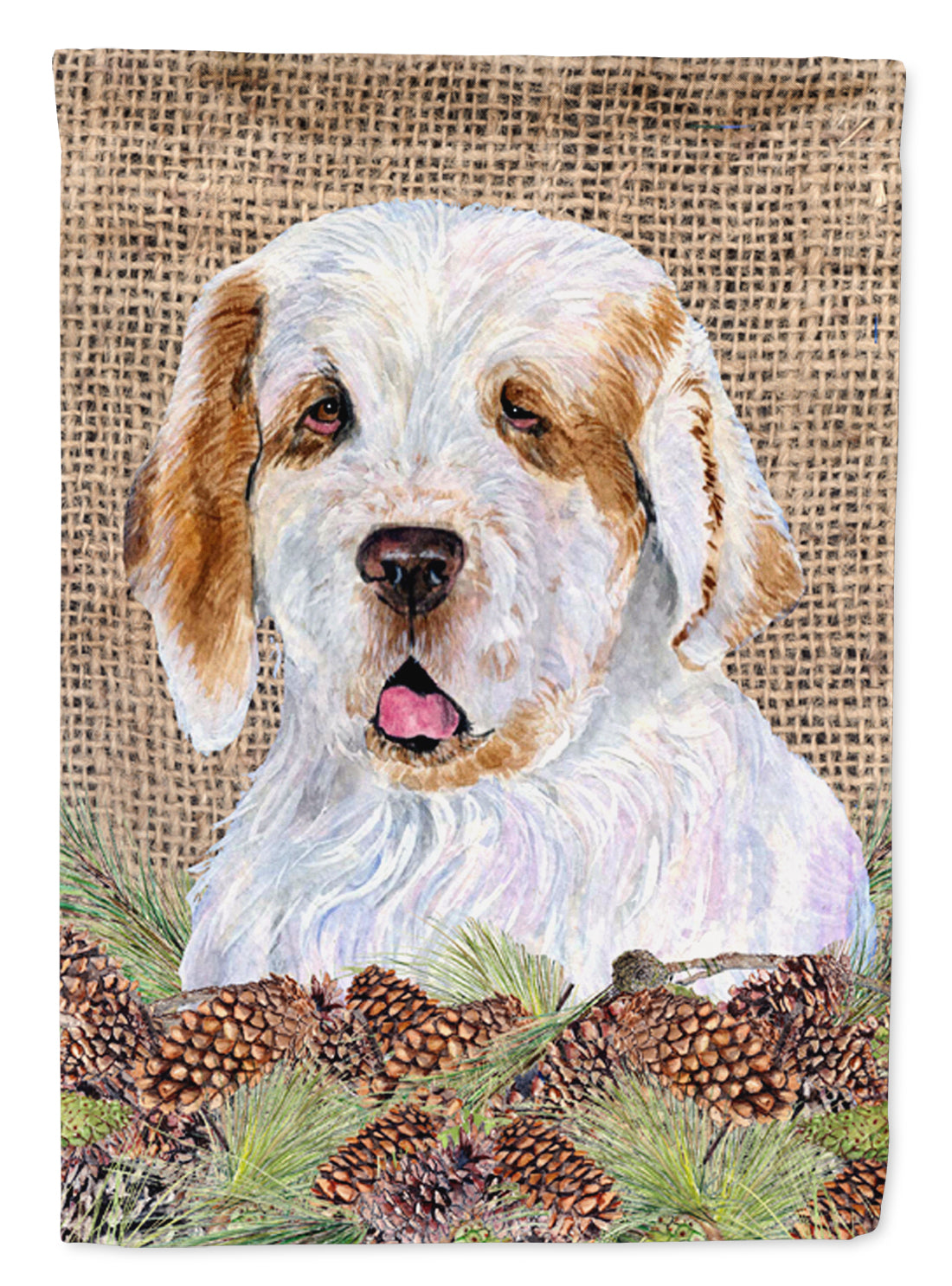 Clumber Spaniel Flag Canvas House Size  the-store.com.