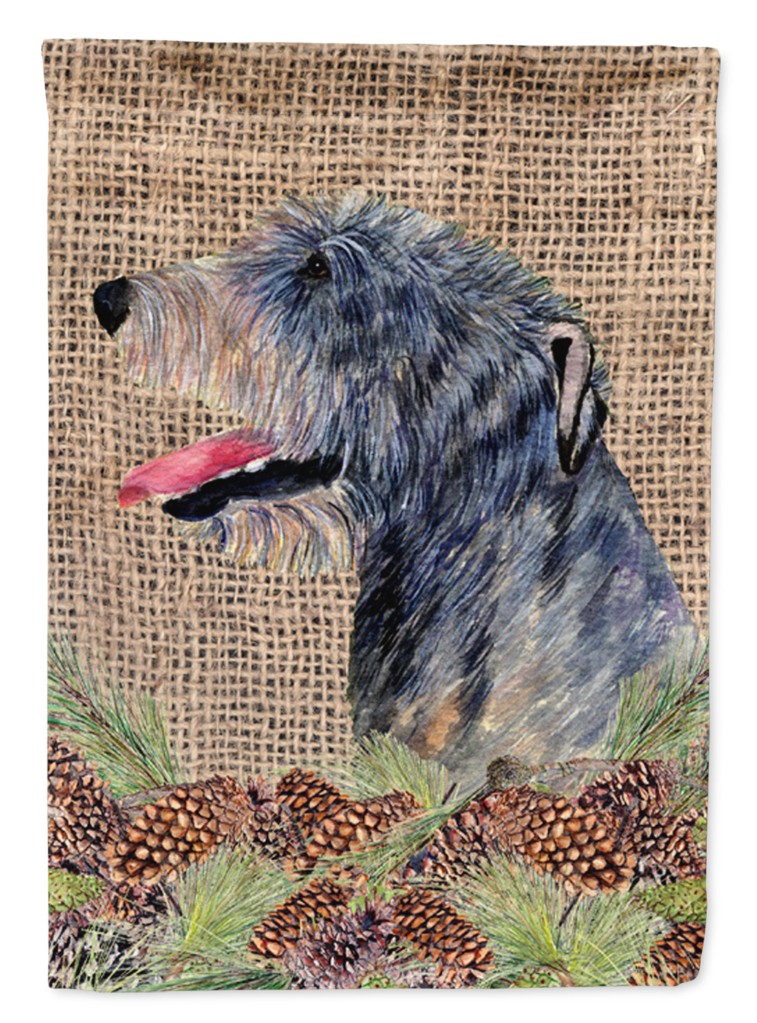 Irish Wolfhound Flag Canvas House Size  the-store.com.