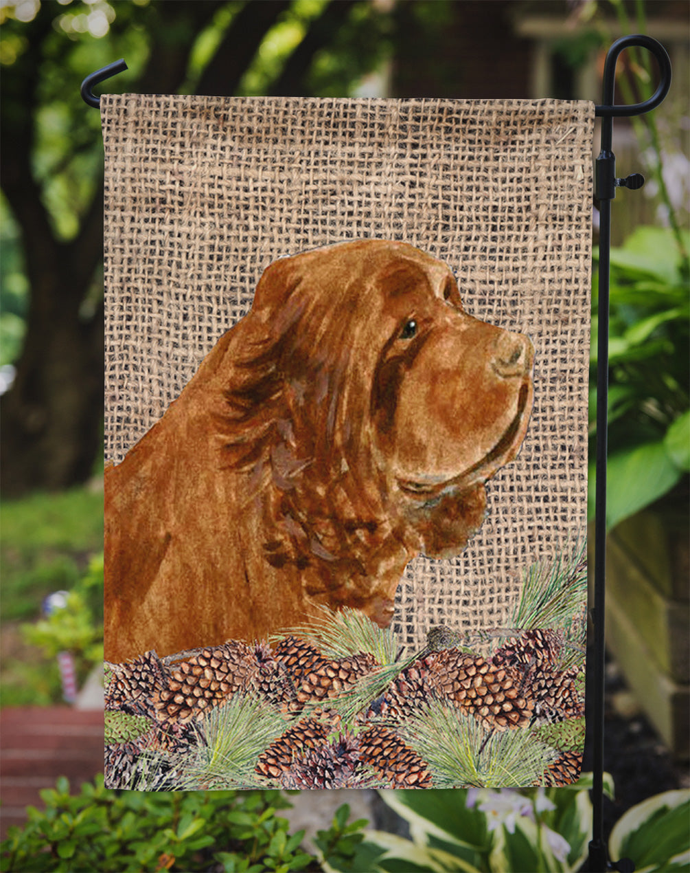 Sussex Spaniel Flag Garden Size.