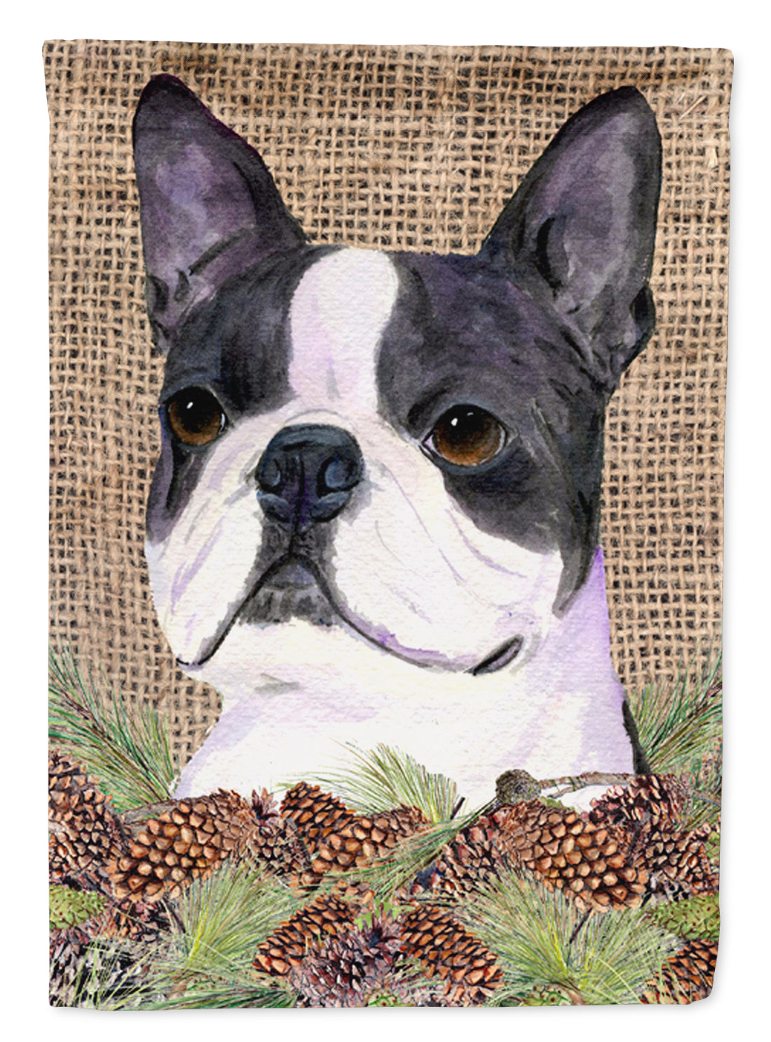 Boston Terrier Flag Canvas House Size  the-store.com.