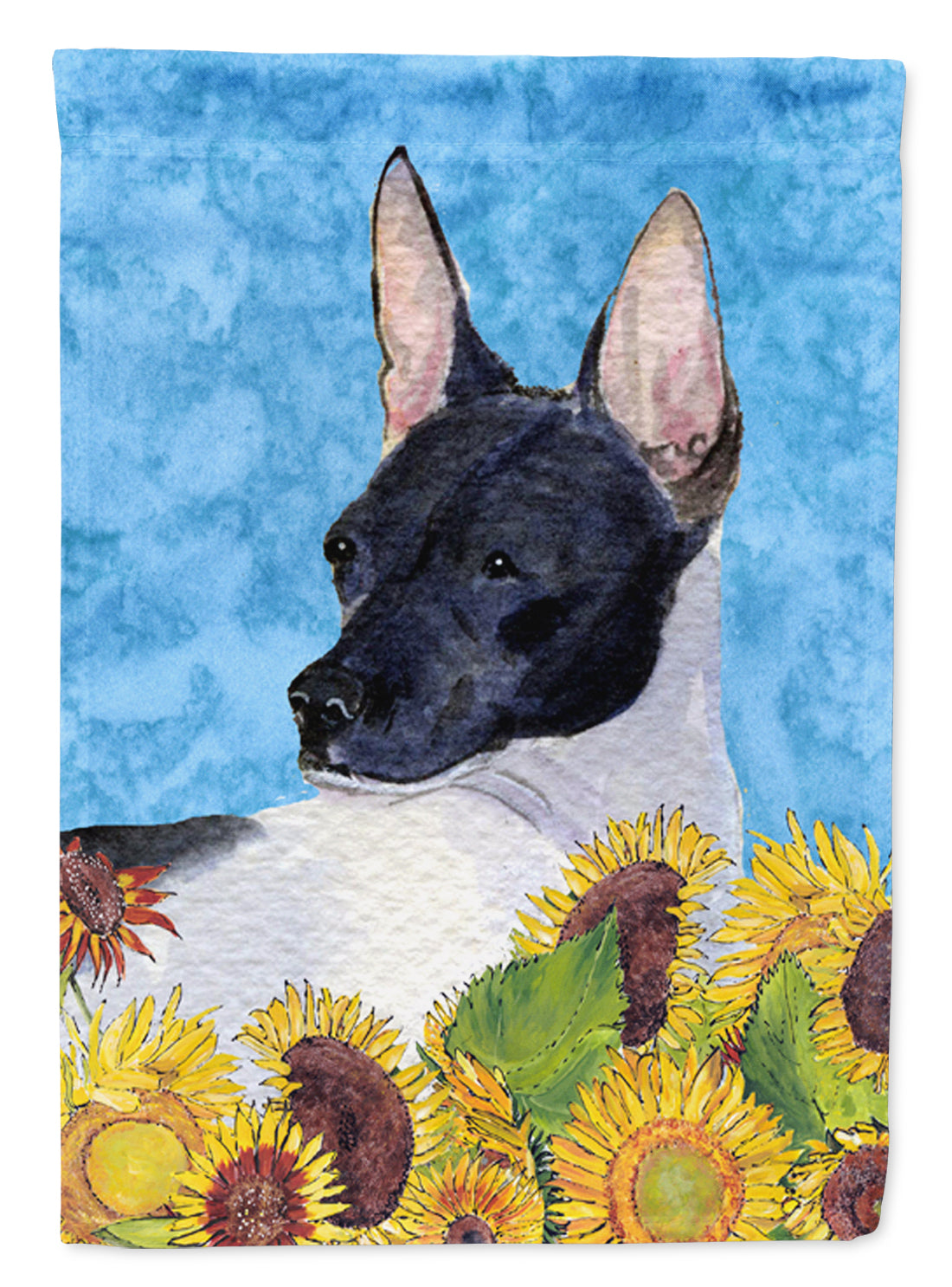 Rat Terrier Flag Canvas House Size  the-store.com.