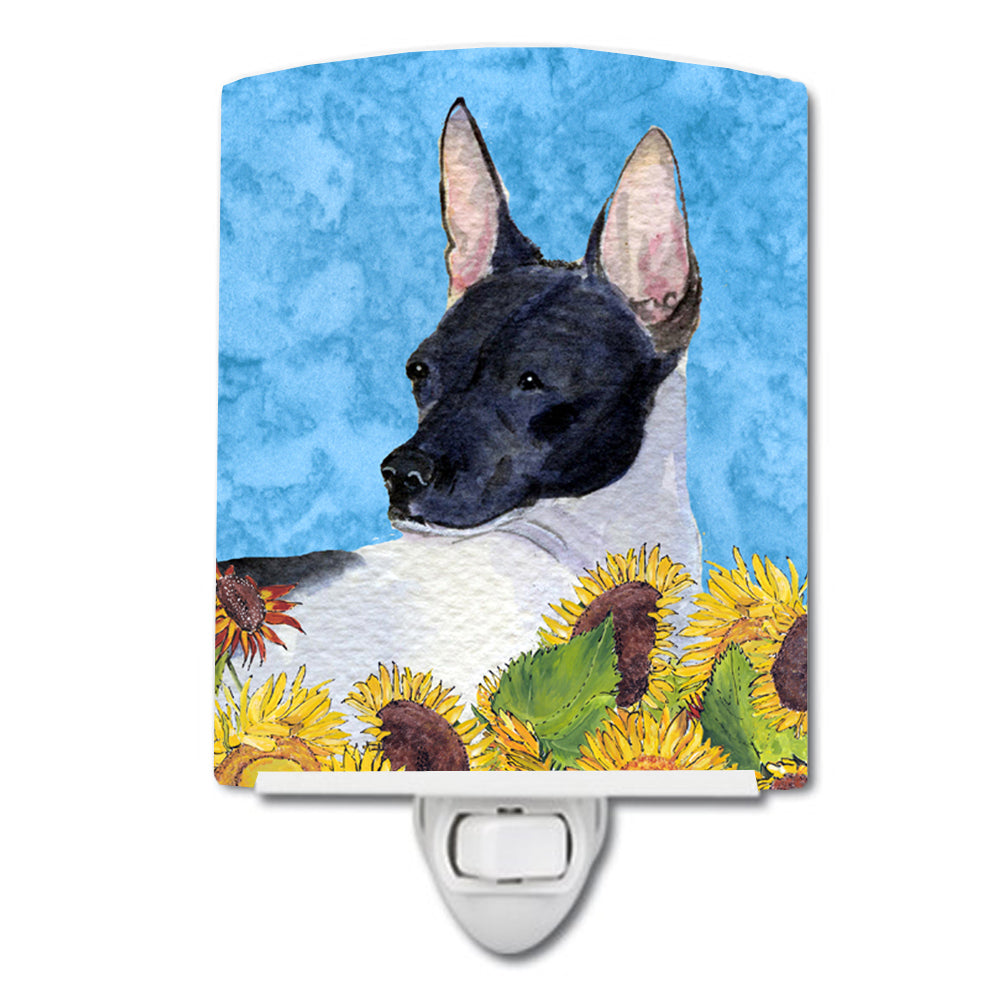 Rat Terrier in Summer Flowers Ceramic Night Light SS4113CNL - the-store.com