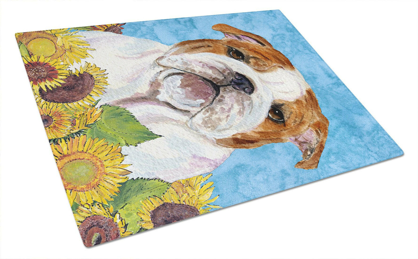 Bulldog English Glass Cutting Board Large by Caroline's Treasures