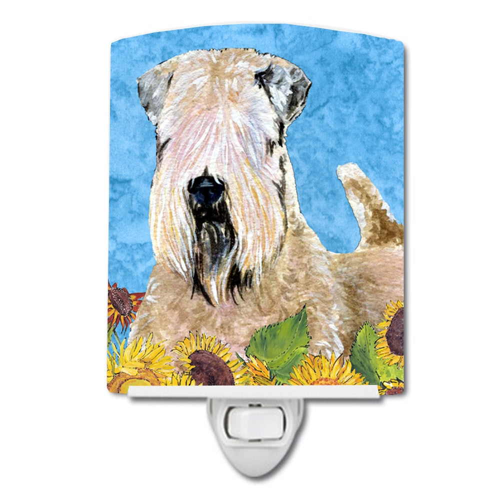 Wheaten Terrier Soft Coated in Summer Flowers Ceramic Night Light SS4121CNL - the-store.com