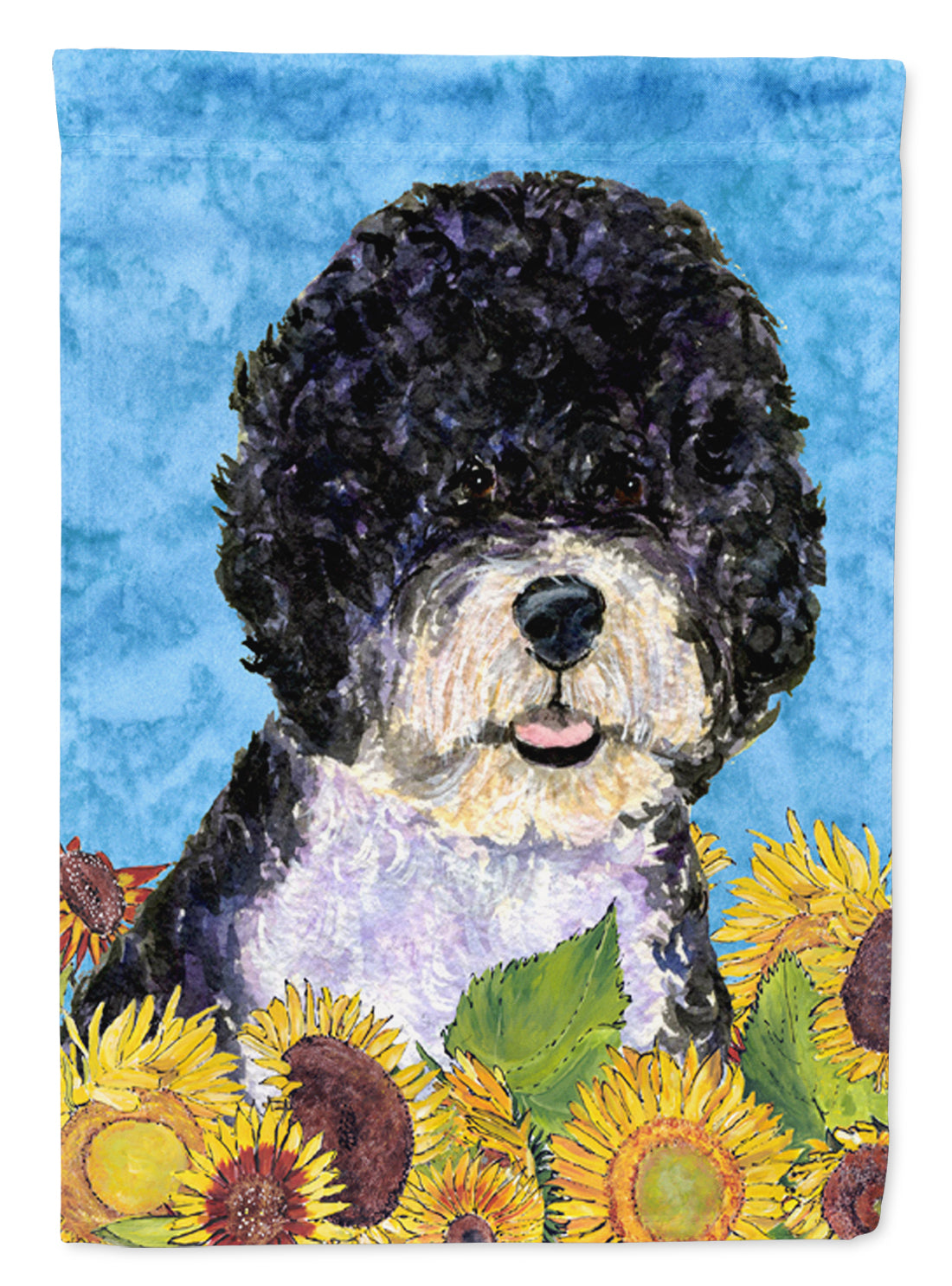 Portuguese Water Dog Flag Garden Size.