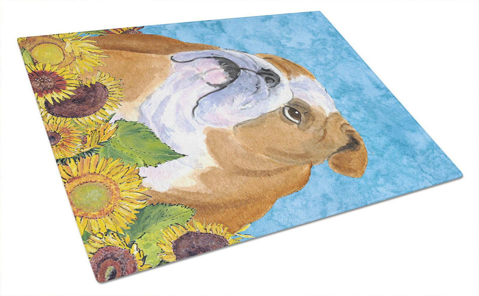 Bulldog English Glass Cutting Board Large by Caroline's Treasures