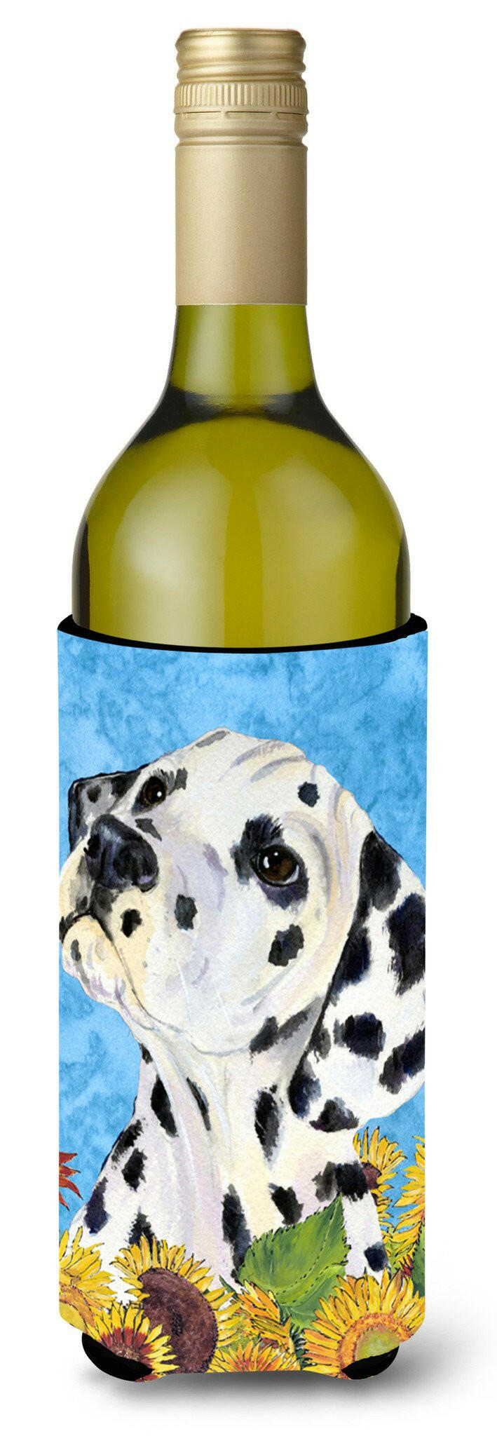 Dalmatian in Summer Flowers Wine Bottle Beverage Insulator Beverage Insulator Hugger by Caroline's Treasures