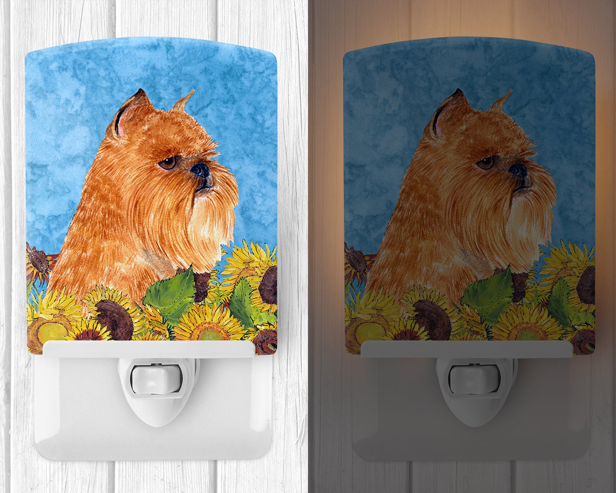 Brussels Griffon in Summer Flowers Ceramic Night Light SS4127CNL - the-store.com