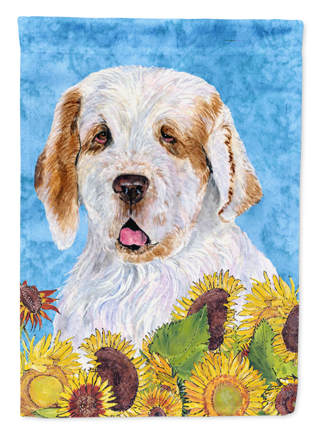 Clumber Spaniel Flag Canvas House Size  the-store.com.