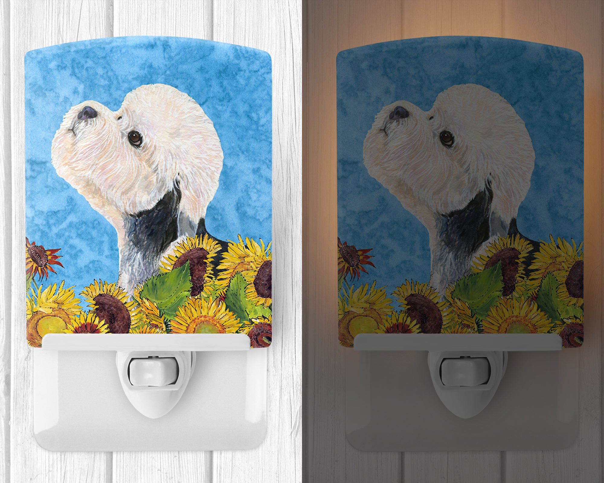 Dandie Dinmont Terrier in Summer Flowers Ceramic Night Light SS4136CNL - the-store.com