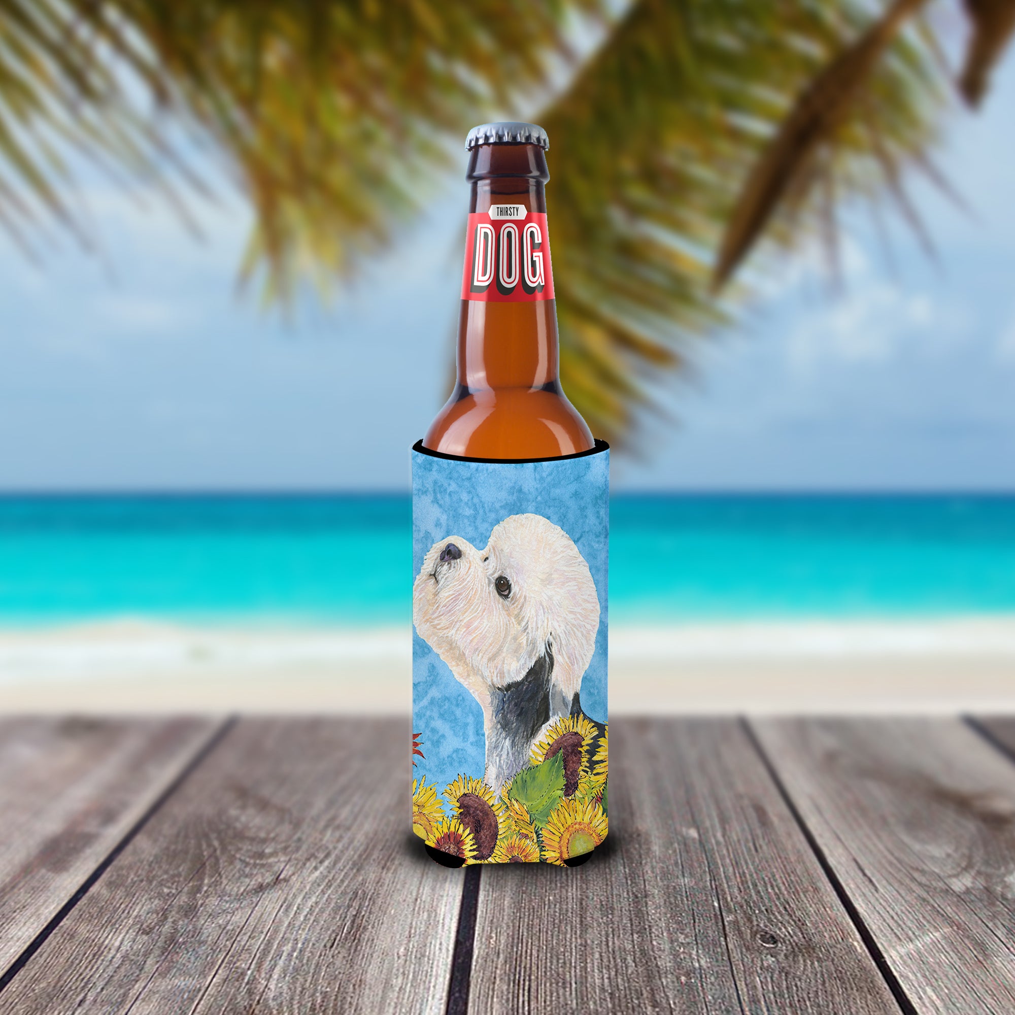 Dandie Dinmont Terrier in Summer Flowers Ultra Beverage Insulators for slim cans SS4136MUK.