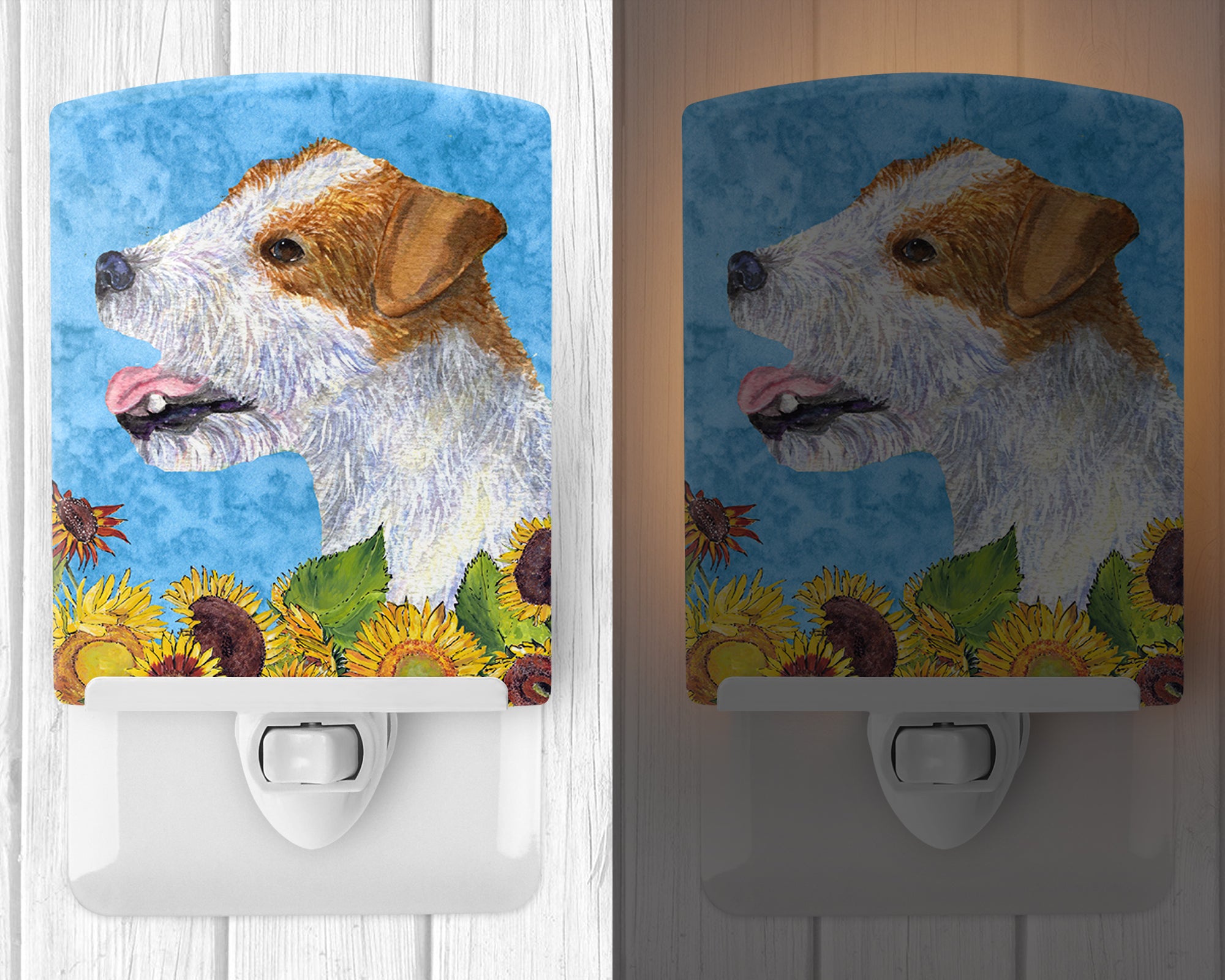 Jack Russell Terrier in Summer Flowers Ceramic Night Light SS4137CNL - the-store.com