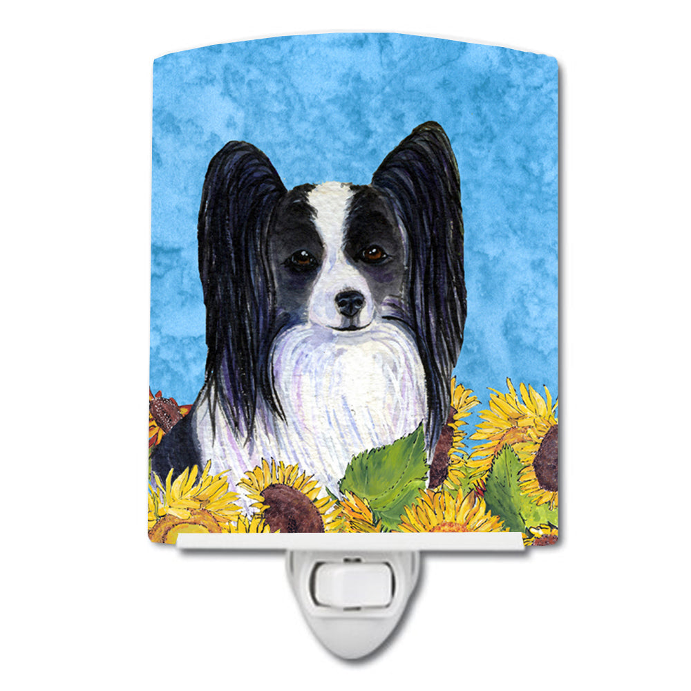 Papillon in Summer Flowers Ceramic Night Light SS4138CNL - the-store.com