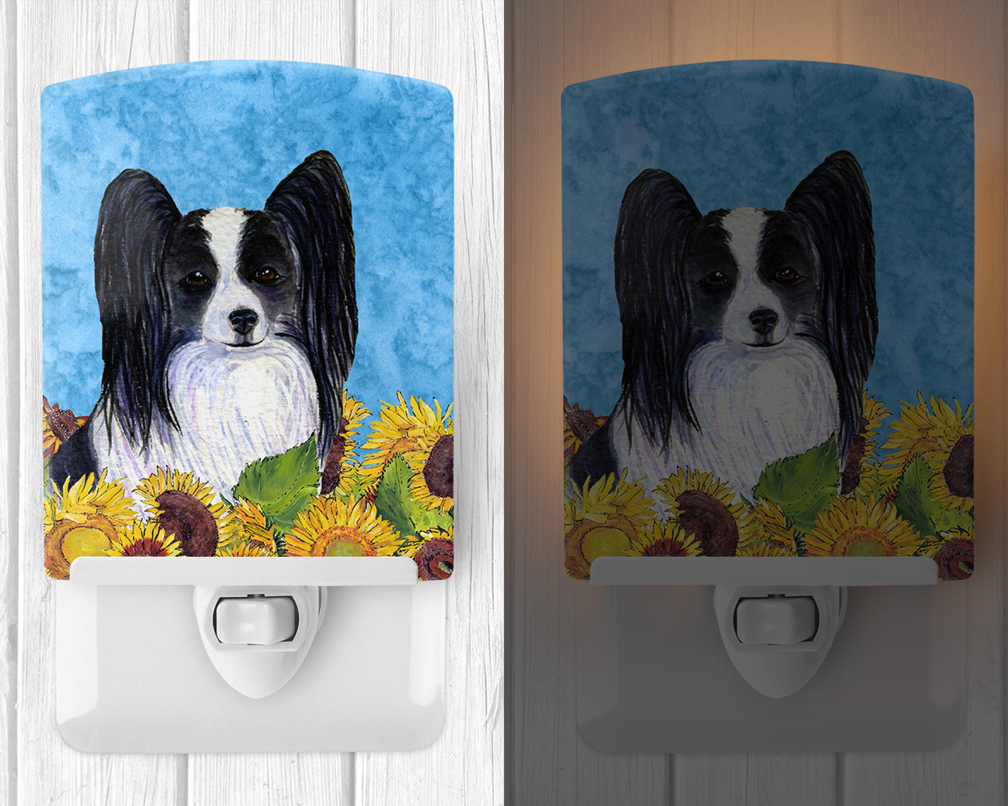 Papillon in Summer Flowers Ceramic Night Light SS4138CNL - the-store.com