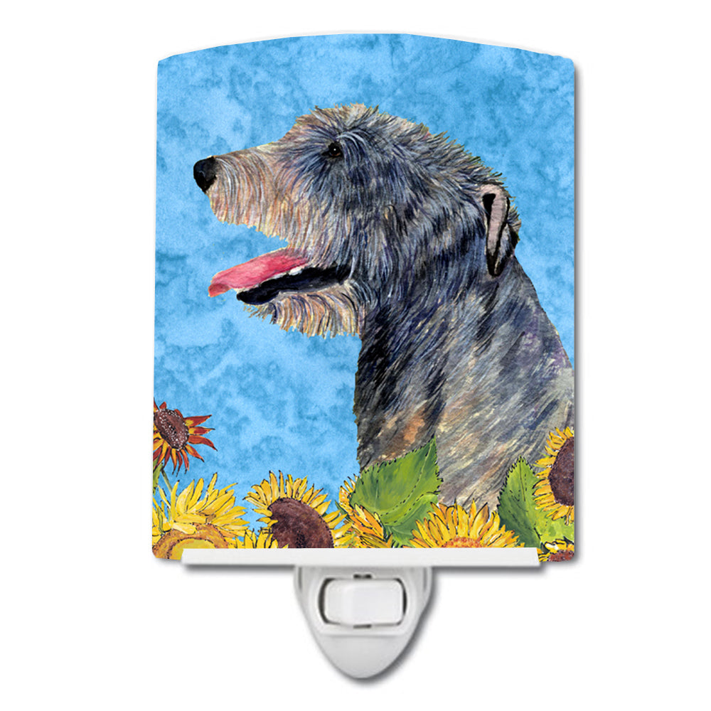 Irish Wolfhound in Summer Flowers Ceramic Night Light SS4139CNL - the-store.com