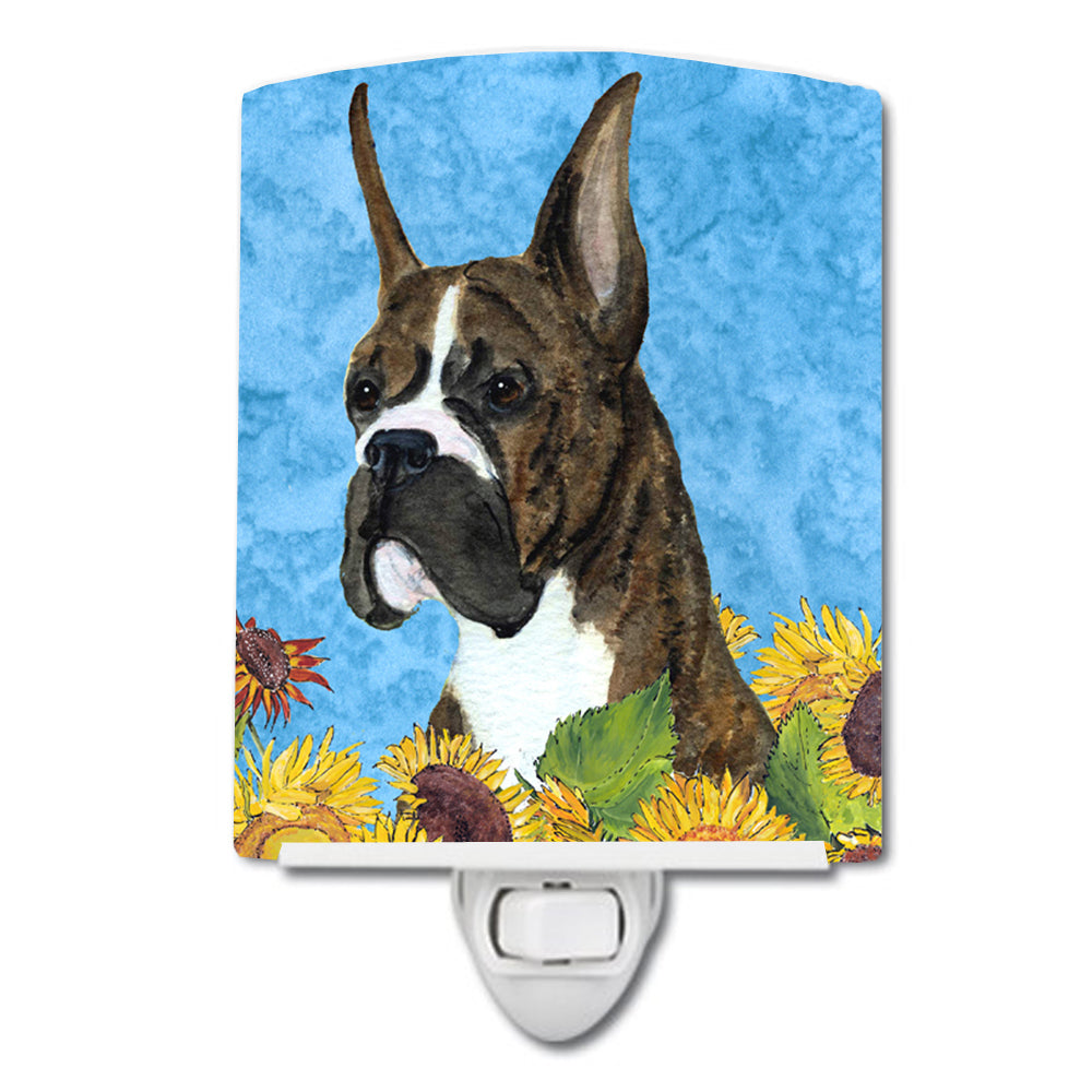 Boxer in Summer Flowers Ceramic Night Light SS4141CNL - the-store.com