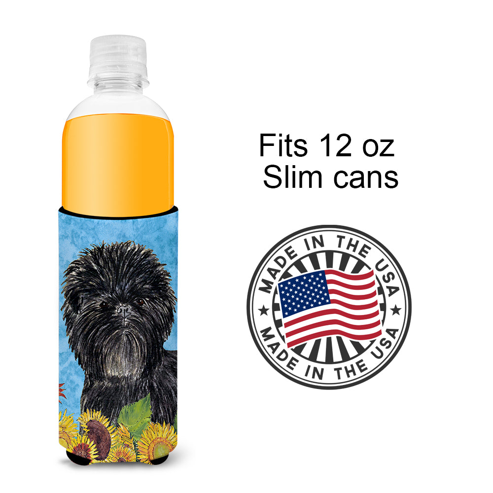 Affenpinscher in Summer Flowers Ultra Beverage Insulators for slim cans SS4144MUK.