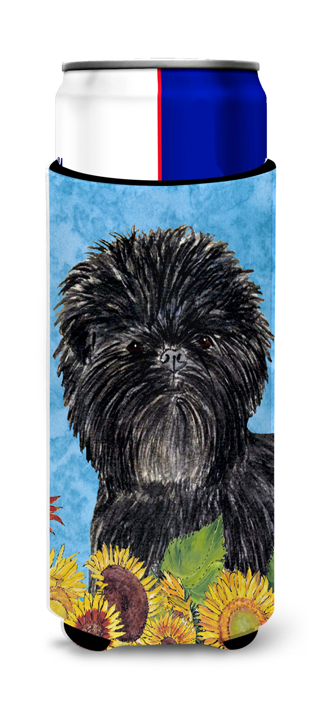 Affenpinscher in Summer Flowers Ultra Beverage Insulators for slim cans SS4144MUK.