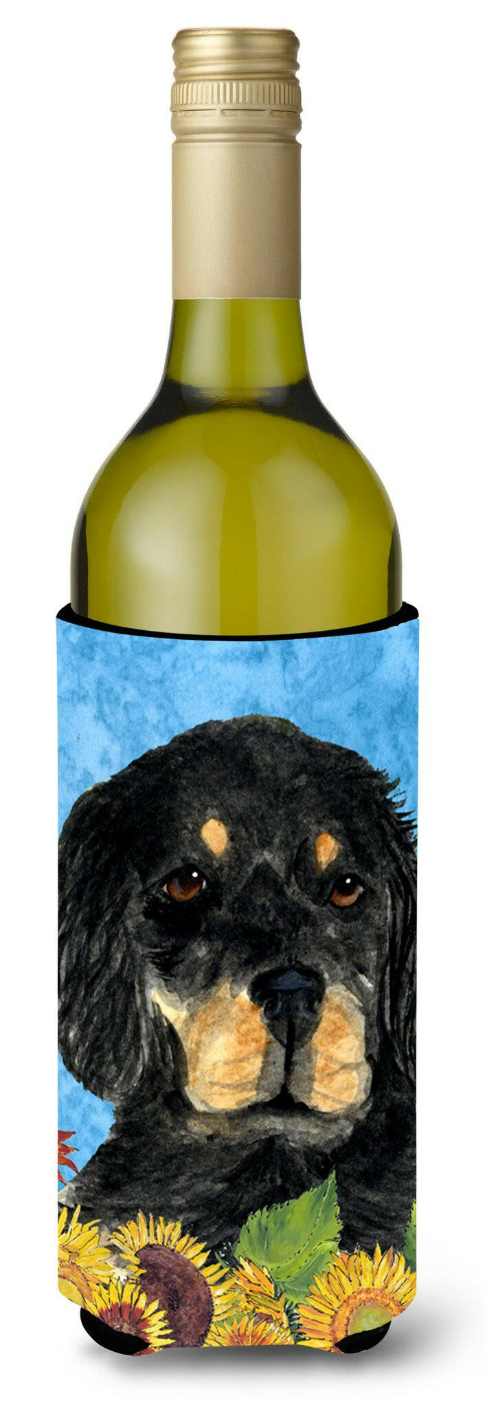 Gordon Setter in Summer Flowers Wine Bottle Beverage Insulator Beverage Insulator Hugger by Caroline's Treasures