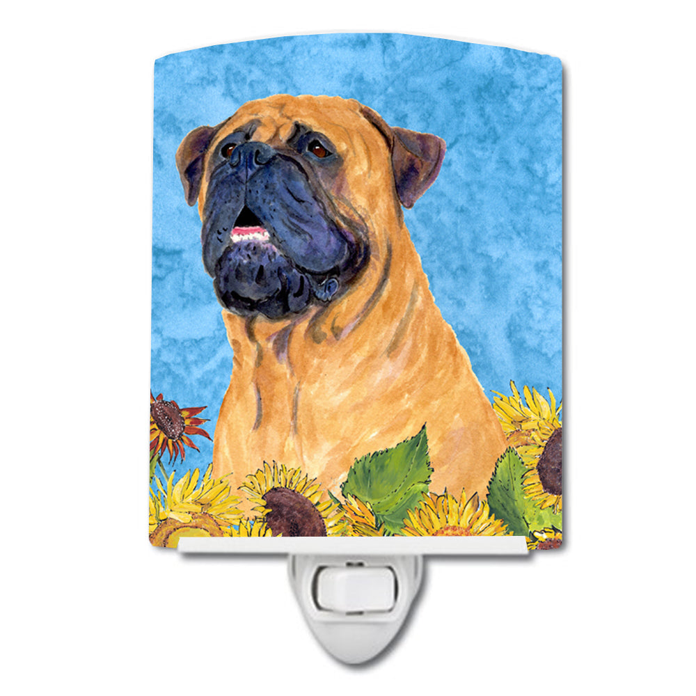 Bullmastiff in Summer Flowers Ceramic Night Light SS4153CNL - the-store.com