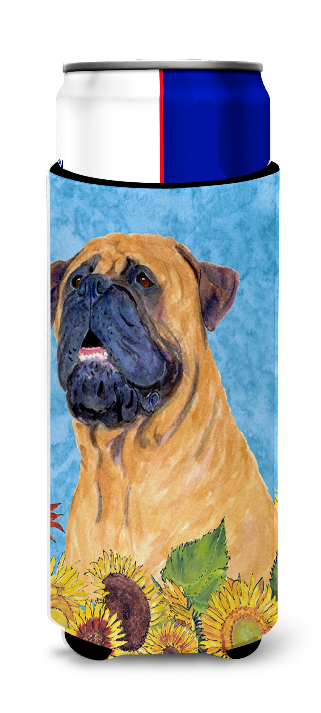 Bullmastiff in Summer Flowers Ultra Beverage Insulators for slim cans SS4153MUK.