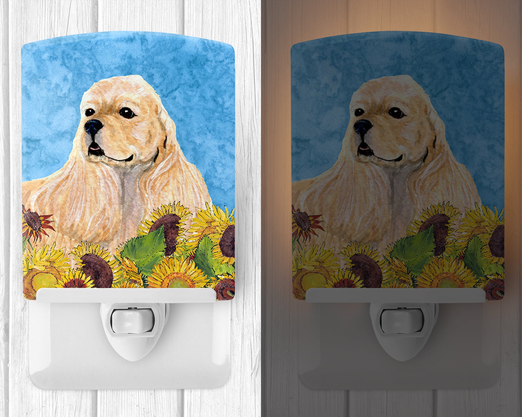 Cocker Spaniel in Summer Flowers Ceramic Night Light SS4155CNL - the-store.com