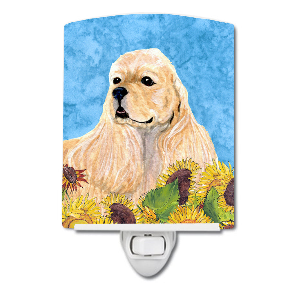 Cocker Spaniel in Summer Flowers Ceramic Night Light SS4155CNL - the-store.com