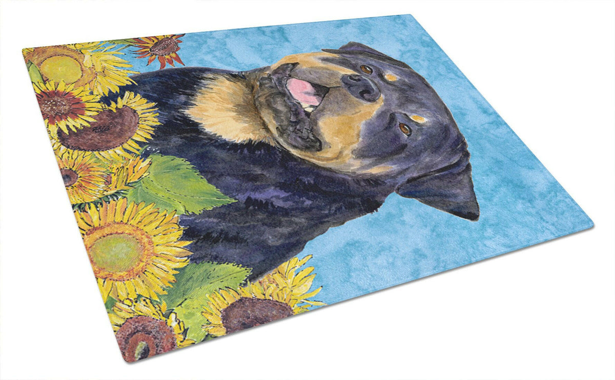 Rottweiler Glass Cutting Board Large by Caroline&#39;s Treasures