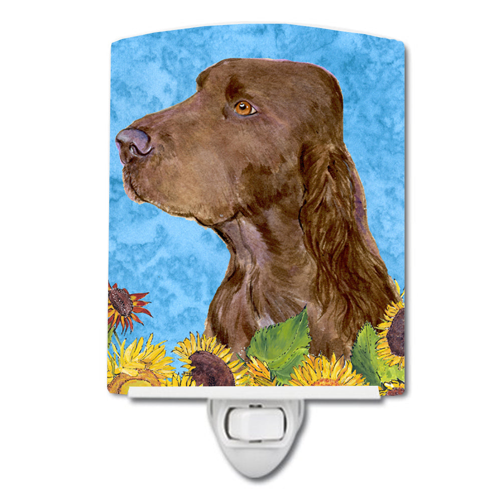 Field Spaniel in Summer Flowers Ceramic Night Light SS4159CNL - the-store.com