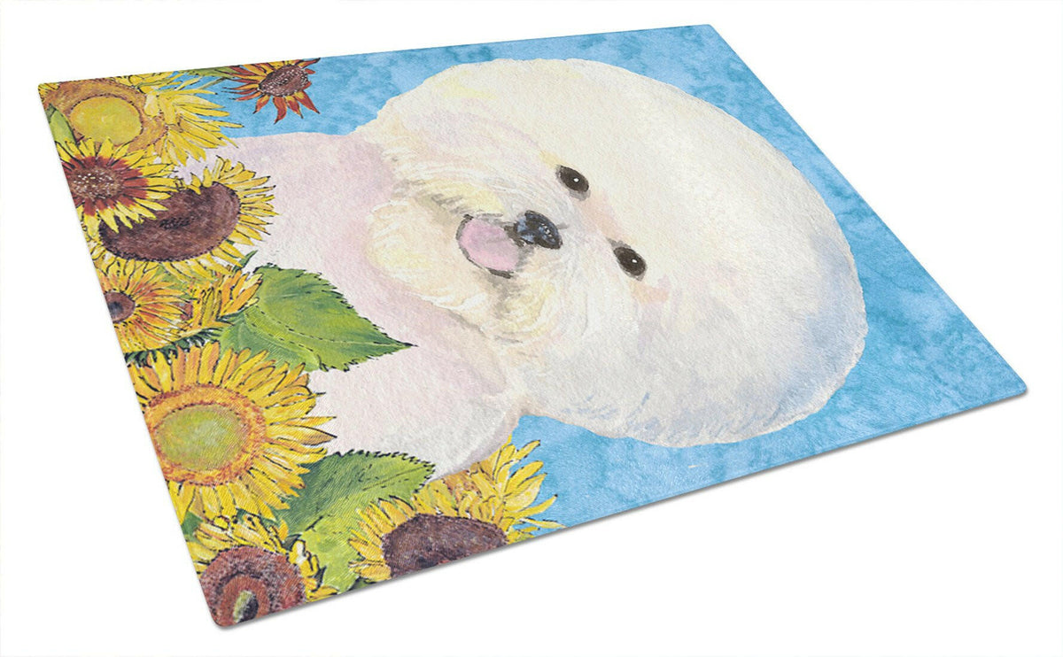 Bichon Frise Glass Cutting Board Large by Caroline&#39;s Treasures