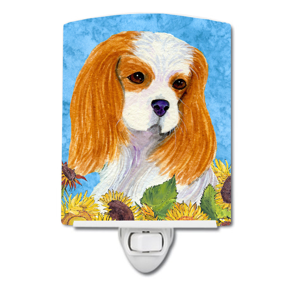 Cavalier Spaniel in Summer Flowers Ceramic Night Light SS4161CNL - the-store.com