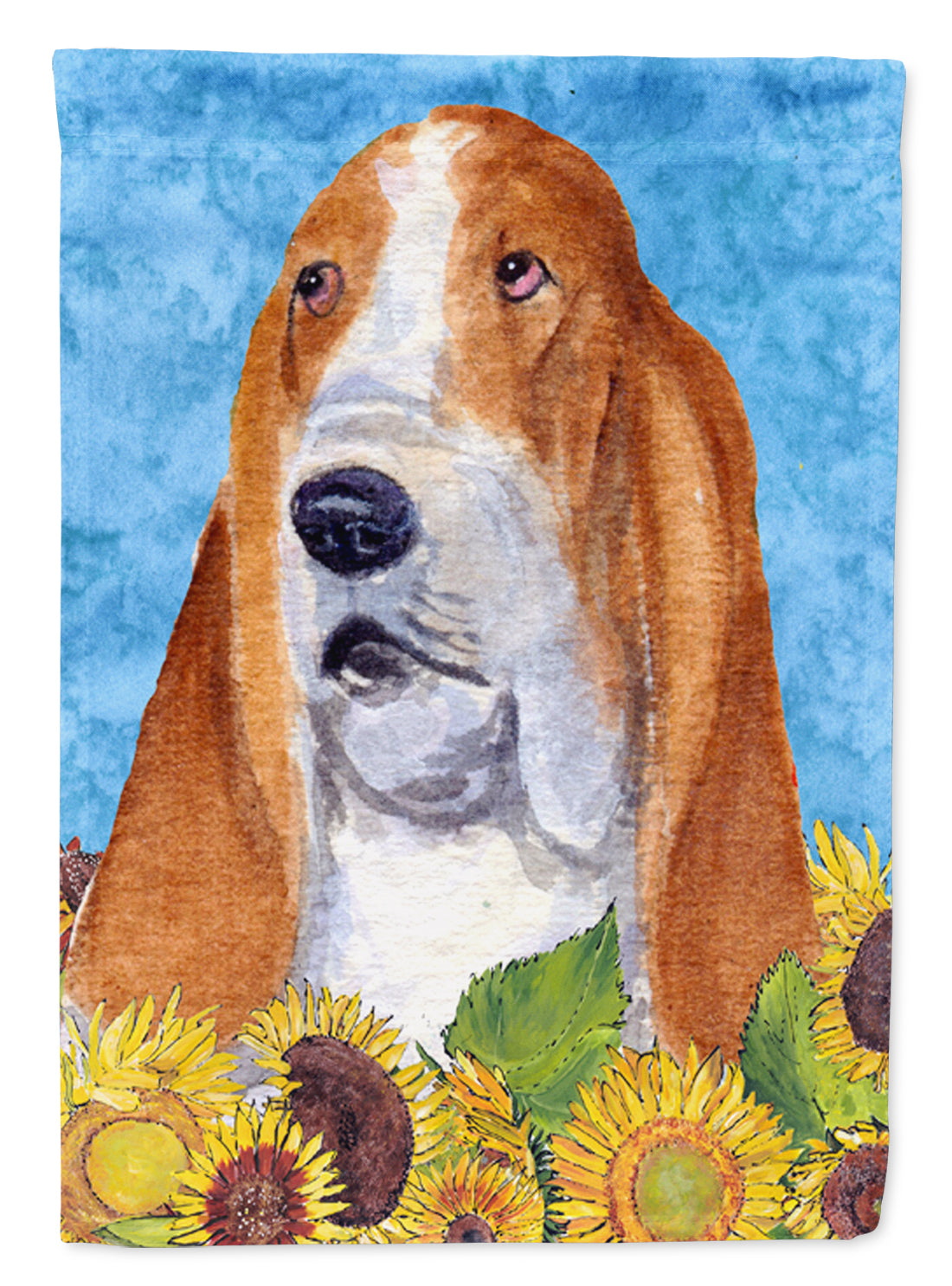 Basset Hound Flag Canvas House Size  the-store.com.