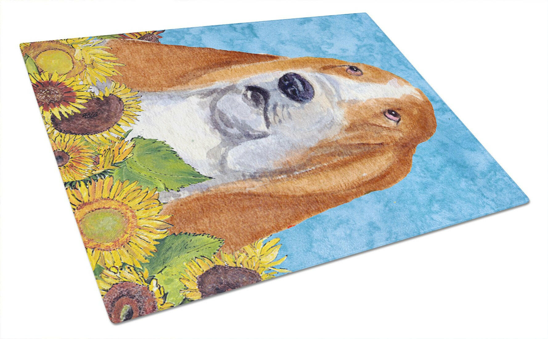 Basset Hound Glass Cutting Board Large by Caroline's Treasures