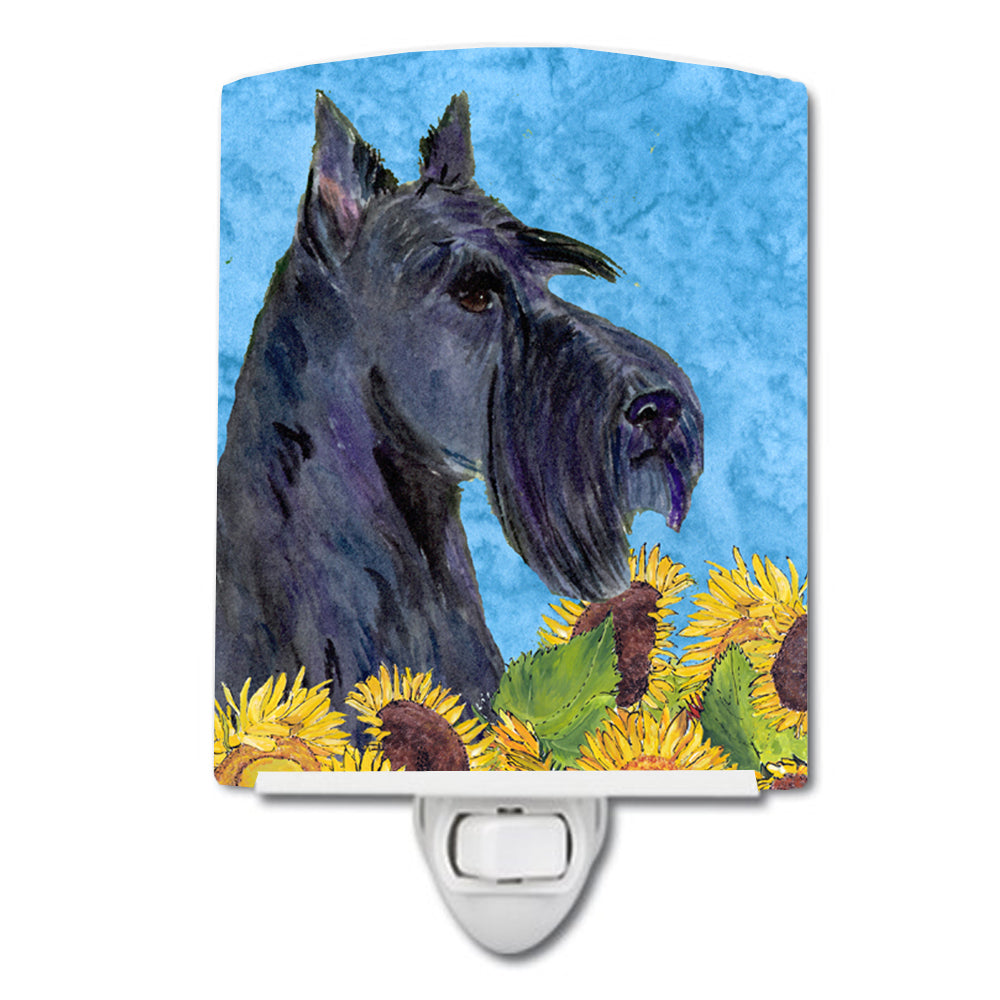 Scottish Terrier in Summer Flowers Ceramic Night Light SS4163CNL - the-store.com