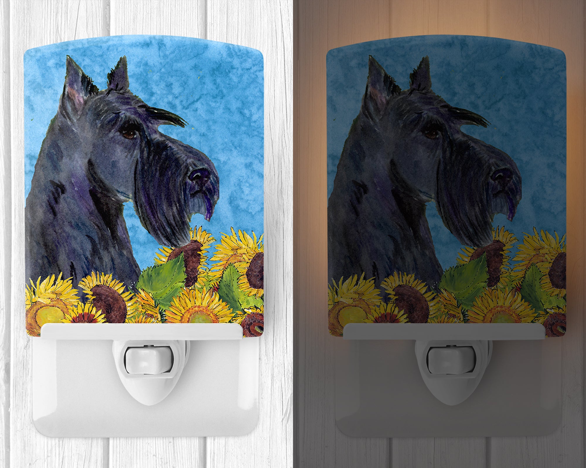 Scottish Terrier in Summer Flowers Ceramic Night Light SS4163CNL - the-store.com