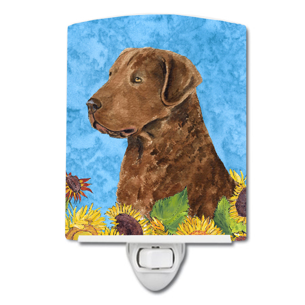 Curly Coated Retriever in Summer Flowers Ceramic Night Light SS4165CNL - the-store.com