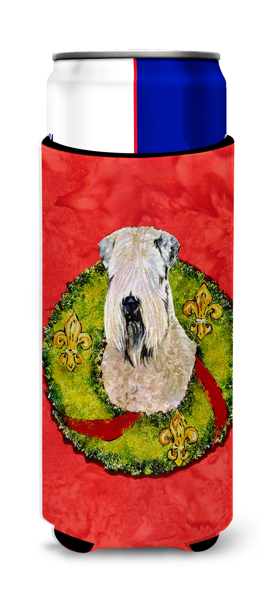 Wheaten Terrier Soft Coated Cristmas Wreath Ultra Beverage Insulators for slim cans SS4178MUK.