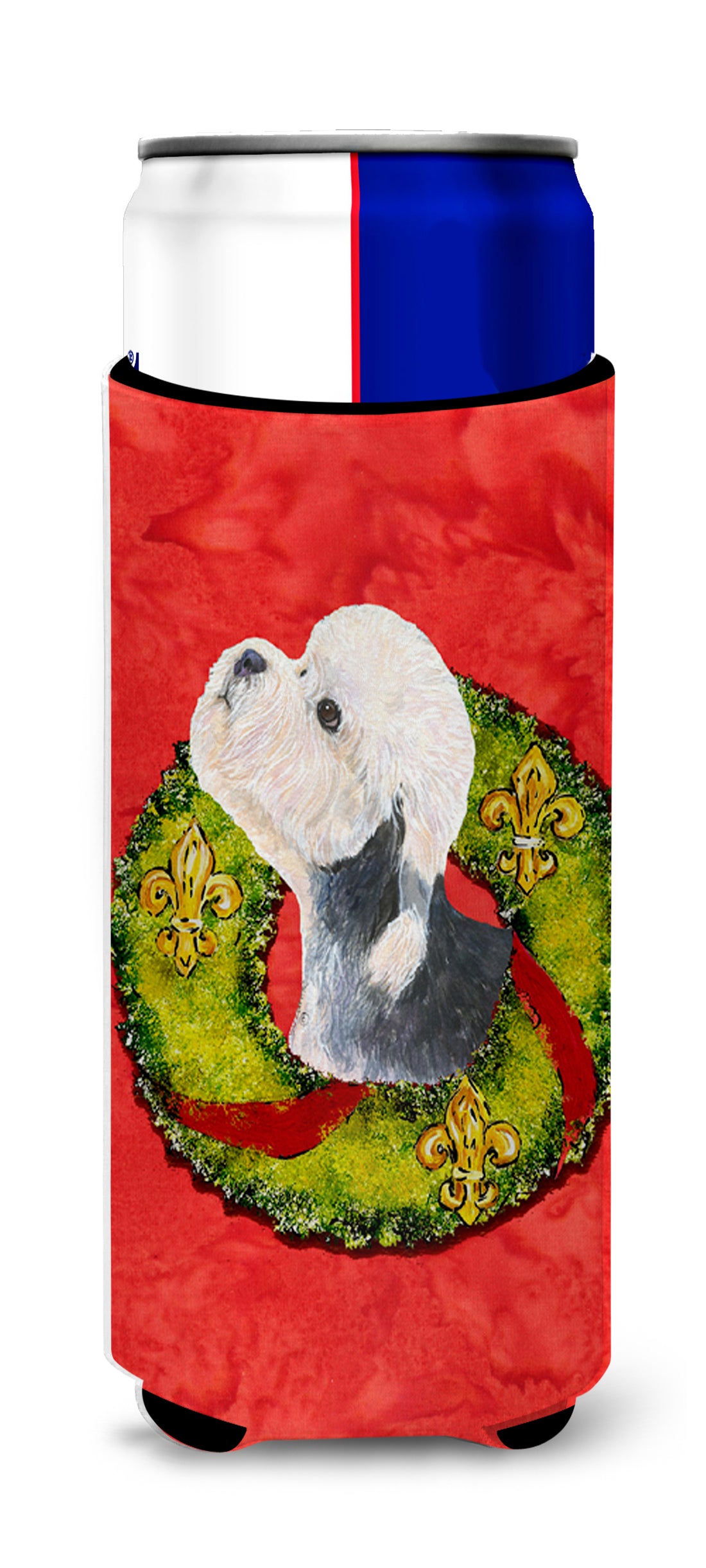 Dandie Dinmont Terrier Cristmas Wreath Ultra Beverage Insulators for slim cans SS4190MUK.